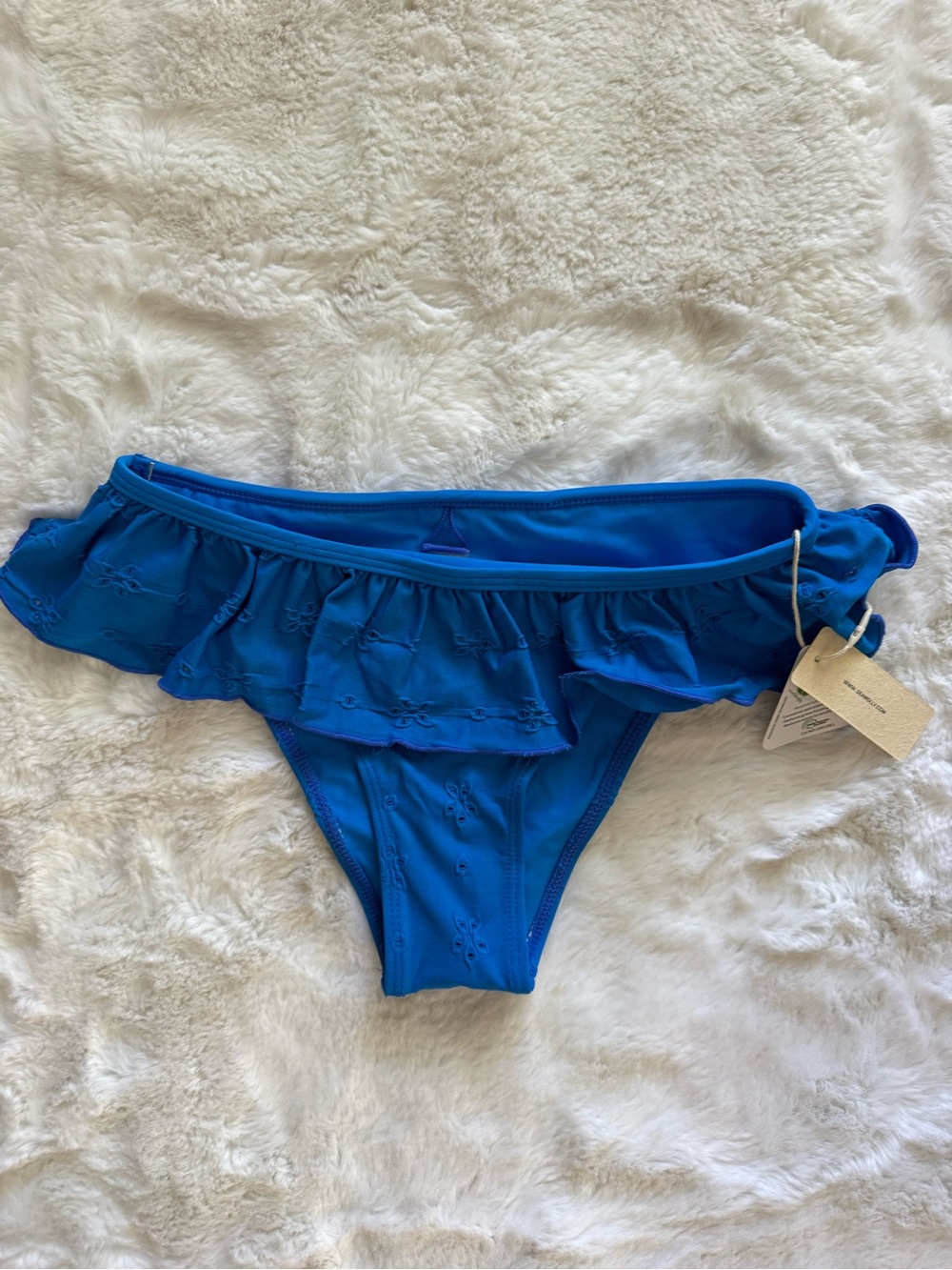 NWT Seamolly Blue Ruffled Bikini Bottoms